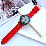 Guess Momentum Black Dial Red Rubber Strap Watch for Men - GW0263G3 Authentic Buy Shop Now