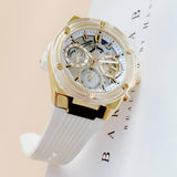 Guess Athena White Dial White Rubber Strap Watch for Women - GW0409L2 Authentic Buy Shop Now