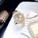 Guess Phoenix Multifunction Crystals Gold Dial Gold Steel Strap Watch For Men - GW0094G2 Authentic Buy Shop Now