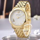 Versace Audrey Quartz Grey Dial Gold Steel Strap Watch for Women - VELR00719 Authentic Buy Shop Now