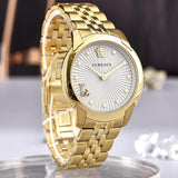 Versace Audrey Quartz Grey Dial Gold Steel Strap Watch for Women - VELR00719 Authentic Buy Shop Now