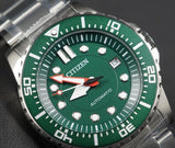 Citizen Promaster Mechanical Green Dial Silver Steel Strap Watch For Men - NJ0129-87X Authentic Buy Shop Now