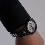 Daniel Wellington Iconic Link Chronograph Grey Dial Grey Steel Strap Watch for Men - DW00100643 Authentic Buy Shop Now