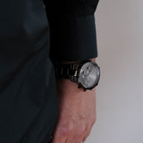 Daniel Wellington Iconic Link Chronograph Grey Dial Grey Steel Strap Watch for Men - DW00100643 Authentic Buy Shop Now