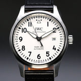 IWC Pilot's Watch Mark XVIII White Dial Black Leather Strap Watch for Men - IW327002 Authentic Buy Shop Now