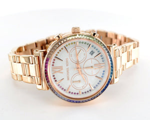 Michael Kors Sofie White Dial Rose Gold Steel Strap Watch For Women - MK6577 Authentic Buy Shop Now