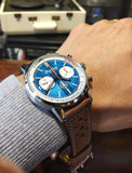 Breitling Top Time B01 Shelby Cobra Blue Dial Brown Leather Strap Watch for Men - AB01763A1C1X1 Authentic Buy Shop Now