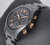 Emporio Armani Chronograph Black Ceramic Stainless Steel Dial Watch For Women - AR1411 Authentic Buy Shop Now
