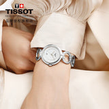 Tissot T Trend Flamingo Mother of Pearl Dial Silver Steel Strap Watch for Women - T094.210.11.116.00 Authentic Buy Shop Now