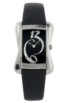 Maurice Lacroix Divina Black Dial with Diamonds Black Leather Strap Watch for Women - DV5012-SD531-120 Authentic Buy Shop Now