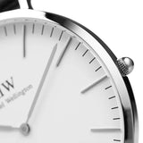 Daniel Wellington Classic Bristol Quartz White Dial Brown Leather Strap Watch For Men - DW00100023 Authentic Buy Shop Now