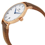 Daniel Wellington Dapper Durham White Dial Brown Leather Strap Watch For Women - DW00100113 Authentic Buy Shop Now