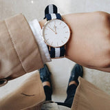 Daniel Wellington Classic Glasgow White Dial Two Tone NATO Strap Watch for Men - DW00100004 Authentic Buy Shop Now