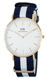 Daniel Wellington Classic Glasgow White Dial Two Tone NATO Strap Watch for Men - DW00100004 Authentic Buy Shop Now