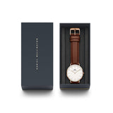 Daniel Wellington Classic St Mawes White Dial Brown Leather Strap Watch For Men - DW00100006 Authentic Buy Shop Now