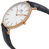 Daniel Wellington Classic Reading White Dial Black Leather Strap Watch For Men - DW00100014 Authentic Buy Shop Now