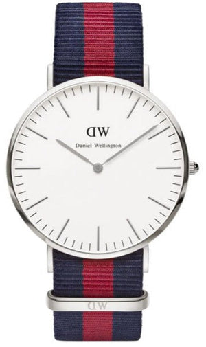 Daniel Wellington Classic Oxford White Dial Two Tone Nylon Strap Watch For Men - DW00100015 Authentic Buy Shop Now