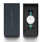 Daniel Wellington Classic Warwick White Dial Two Tone Nylon Strap Watch for Men - DW00100019 Authentic Buy Shop Now