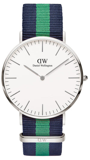 Daniel Wellington Classic Warwick White Dial Two Tone Nylon Strap Watch for Men - DW00100019 Authentic Buy Shop Now