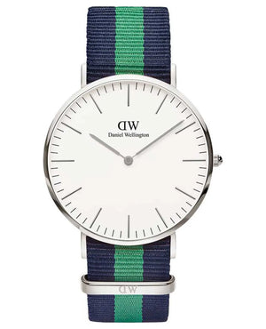 Daniel Wellington Classic Warwick White Dial Two Tone Nylon Strap Watch for Men - DW00100019 Authentic Buy Shop Now