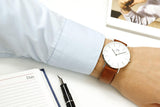 Daniel Wellington Classic St Mawes White Dial Brown Leather Strap Watch For Men - DW00100021 Authentic Buy Shop Now