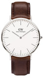 Daniel Wellington Classic Bristol Quartz White Dial Brown Leather Strap Watch For Men - DW00100023 Authentic Buy Shop Now