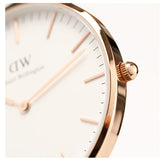 Daniel Wellington Classic York White Dial Brown Leather Strap Watch For Women - DW00100038 Authentic Buy Shop Now