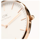 Daniel Wellington Classic Reading White Dial Black Leather Strap Watch For Women - DW00100041 Authentic Buy Shop Now