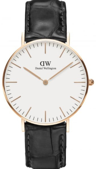 Daniel Wellington Classic Reading White Dial Black Leather Strap Watch For Women - DW00100041 Authentic Buy Shop Now