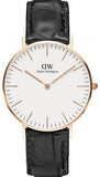 Daniel Wellington Classic Reading White Dial Black Leather Strap Watch For Women - DW00100041 Authentic Buy Shop Now