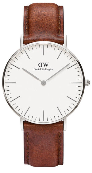 Daniel Wellington St Mawes White Dial Brown Leather Strap Watch For Men - DW00100052 Authentic Buy Shop Now