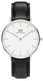 Daniel Wellington Classic Sheffield White Dial Black Leather Strap Watch For Women - DW00100053 Authentic Buy Shop Now