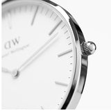 Daniel Wellington Classic Sheffield White Dial Black Leather Strap Watch For Women - DW00100053 Authentic Buy Shop Now