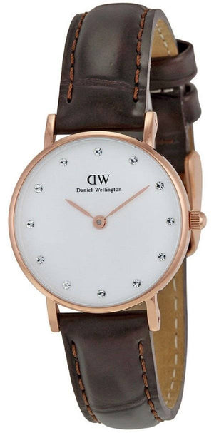 Daniel Wellington Classy York White Dial Brown Leather Strap Watch For Women - DW00100061 Authentic Buy Shop Now