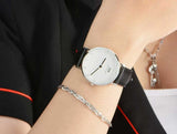 Daniel Wellington Classy Sheffield White Dial Black Leather Strap Watch For Women - DW00100080 Authentic Buy Shop Now