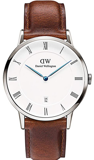 Daniel Wellington Dapper St Mawes White Dial Brown Leather Strap Watch For Men - DW00100087 Authentic Buy Shop Now