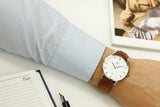 Daniel Wellington Dapper St Mawes White Dial Brown Leather Strap Watch For Men - DW00100087 Authentic Buy Shop Now