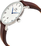 Daniel Wellington Dapper Bristol White Dial Brown Leather Strap Watch For Women - DW00100090 Authentic Buy Shop Now