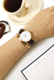 Daniel Wellington Dapper York White Dial Brown Leather Strap Watch For Women - DW00100093 Authentic Buy Shop Now