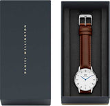 Daniel Wellington Dapper St Mawes White Dial Brown Leather Strap Watch For Women - DW00100095 Authentic Buy Shop Now