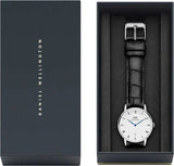 Daniel Wellington Dapper Reading Quartz White Dial Black Leather Strap Watch For Women - DW00100117 Authentic Buy Shop Now