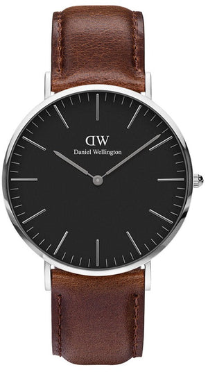 Daniel Wellington Classic Bristol Black Dial Brown Leather Strap Watch For Men - DW00100131 Authentic Buy Shop Now
