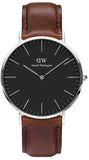 Daniel Wellington Classic Bristol Black Dial Brown Leather Strap Watch For Men - DW00100131 Authentic Buy Shop Now