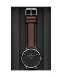 Daniel Wellington Classic Bristol Black Dial Brown Leather Strap Watch For Men - DW00100131 Authentic Buy Shop Now