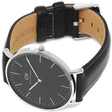 Daniel Wellington Classic Sheffield Black Dial Black Leather Strap Watch For Men - DW00100133 Authentic Buy Shop Now