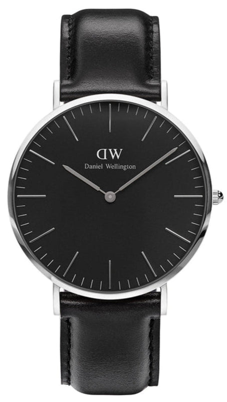 Daniel Wellington Classic Sheffield Black Dial Black Leather Strap Watch For Men - DW00100133 Authentic Buy Shop Now