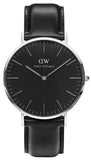 Daniel Wellington Classic Sheffield Black Dial Black Leather Strap Watch For Men - DW00100133 Authentic Buy Shop Now