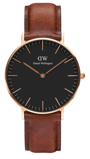 Daniel Wellington Classic Petite Bristol Black Dial Brown Leather Strap Watch For Women - DW00100221 Authentic Buy Shop Now