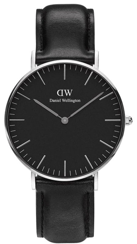 Daniel Wellington Classic Sheffield Black Dial Black Leather Strap Watch For Women - DW00100145 Authentic Buy Shop Now