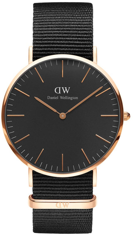 Daniel Wellington Classic Cornwall Black Dial Black Nylon Strap Watch For Women - DW00100148 Authentic Buy Shop Now
